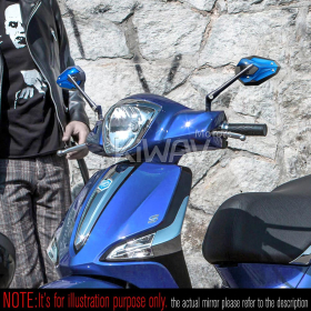ViperII all blue mirrors for 8mm scooters and motorcycles