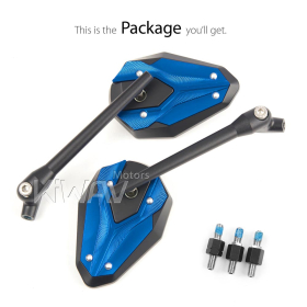 ViperII all blue mirrors for 8mm scooters and motorcycles
