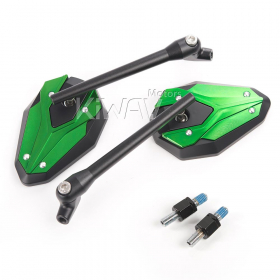 ViperII all green rear view mirrors compatible with Harley Davidson Street 500/ 750