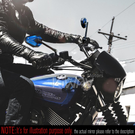 バイクミラー　バイパーII　オールブルー　5/16-24　ハーレー　Street 500/750に適用