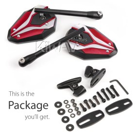 ViperII red fairing mount mirrors w/ matte black adapter
