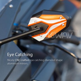 ViperII orange fairing mount mirrors w/ black adapter