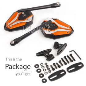 ViperII orange fairing mount mirrors w/ black adapter