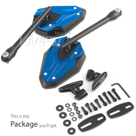 ViperII all blue fairing mount mirrors w/ black adapter