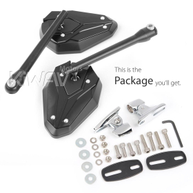 ViperII black fairing mount mirrors w/ chrome adapter