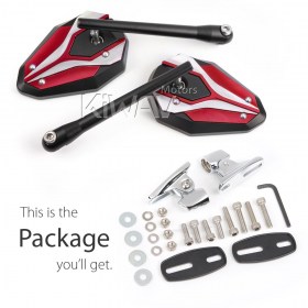 ViperII red fairing mount mirrors w/ chrome adapter