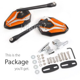 ViperII orange fairing mount mirrors w/ chrome adapter