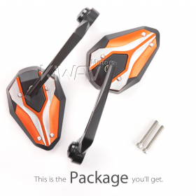 ViperII orange bar end mirrors for M6 threaded handlebars