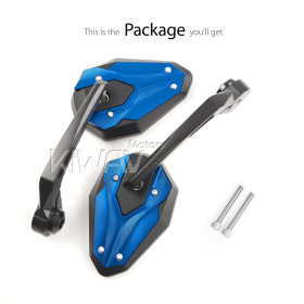 ViperII all blue bar end mirrors for M6 threaded handlebars