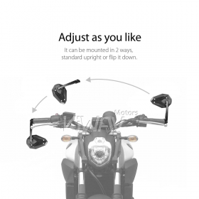 ViperII black bar end mirrors compatible with Triumph air-cooled motorcycles
