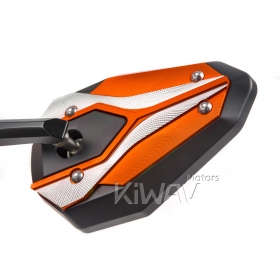 バーエンドミラー　バイパーII　オレンジ　5mm & 6mmネジ式 　トライアンフ空冷式モデル用