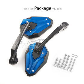 ViperII all blue bar end mirrors compatible with Triumph air-cooled motorcycles