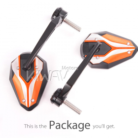 ViperII orange bar end mirrors compatible with BMW
