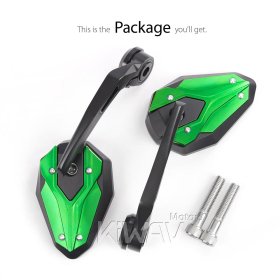 ViperII all green bar end mirrors compatible with BMW