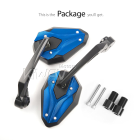 ViperII all blue bar end mirrors compatible with Yamaha M16 threaded handlebars