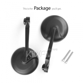 Retro black bar end mirrors for M6 threaded handlebars