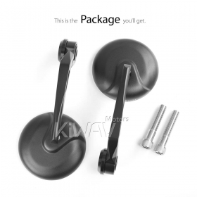 Retro black bar end mirrors compatible with BMW