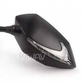 Lucifer black LED mirrors for M10 metric bike