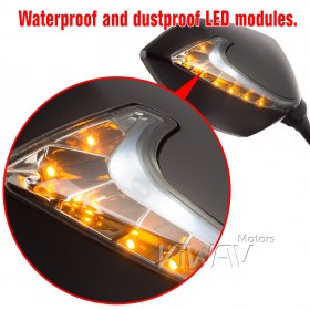 Lucifer black LED mirrors for M10 metric bike