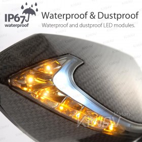 Lucifer carbon LED mirrors for metric 8/10mm thread