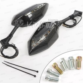 Lucifer carbon LED mirrors for metric 8/10mm thread