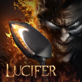 Lucifer carbon LED mirrors for metric 8/10mm thread