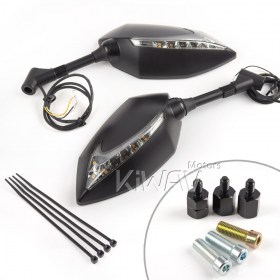 Lucifer black LED mirrors for 8mm scooters and motorcycles