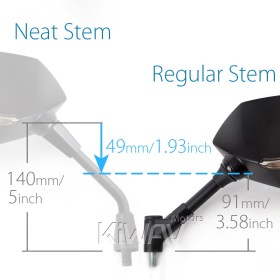 Lucifer black LED mirrors for 8mm scooters and motorcycles