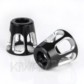Tower silver bar ends w/ black base 8mm
