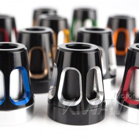 Tower silver bar ends w/ black base 8mm
