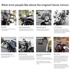 ClassicPlus black mirrors universal fit for Ebikes, bicycles