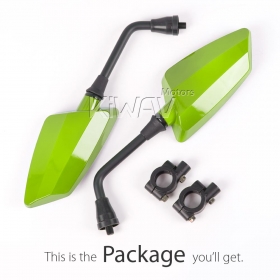 ATV mirrors Hawk green with 7/8 in. bar clips