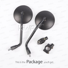 ATV mirrors Eclipse black for 7/8 Inch handlebar mount with clips