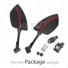 Universal mirrors Redline black with 7/8 in. bar clips