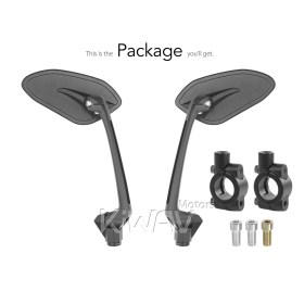 Horus black mirrors universal fit for ebikes, bicycles a pair