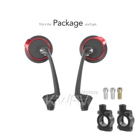 Aura red mirrors universal fit for Ebikes, bicycles A PAIR
