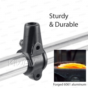 ATV mirrors super round chrome for 7/8 Inch handlebar with forged black aluminum clips