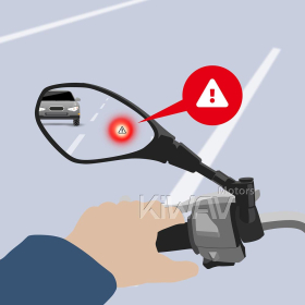 バイク用死角検知システム(BSD)付きバイクミラー　ノナム　車線変更アシスト(LCA)　79GHz　M10 M8　バイクとスクーターに汎用