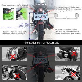 BSDII blind spot detection system with LED indicators for M8/M10 mirror bolts