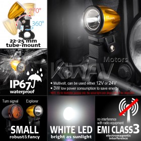 Explorer anodized gold auxiliary LED light