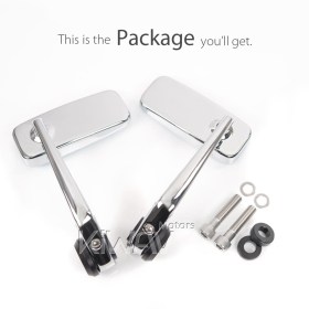 Classic chrome bar end mirrors compatible with BMW M10 threaded handlebar