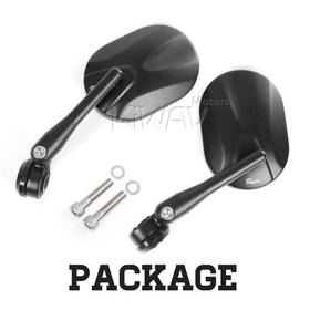 Stark black bar end mirrors compatible with BMW M10 threaded handlebar