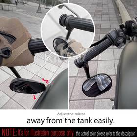 Stark chrome bar end mirrors compatible with BMW M10 threaded handlebar