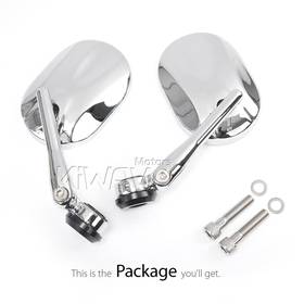 Stark chrome bar end mirrors compatible with BMW M10 threaded handlebar