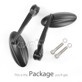 Ultra black bar end mirrors compatible with BMW M10 threaded handlebar