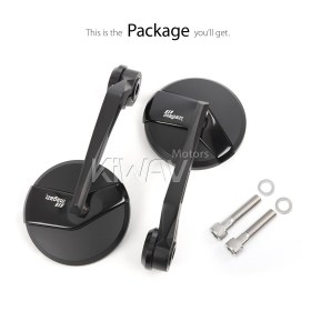 Missie black bar end mirrors compatible with BMW M10 threaded handlebar