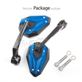 ViperII all blue bar end mirrors compatible with BMW M10 threaded handlebar
