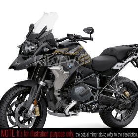 4Rizz black bar end mirrors compatible with BMW M10 threaded handlebar
