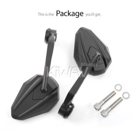 4Rizz black bar end mirrors compatible with BMW M10 threaded handlebar
