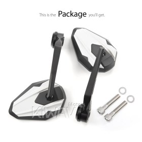 4Rizz white bar end mirrors compatible with BMW M10 threaded handlebar